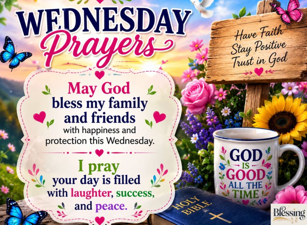 May God bless my family and friends with happiness and protection this Wednesday.
I pray your day is filled with laughter, success, and peace.
