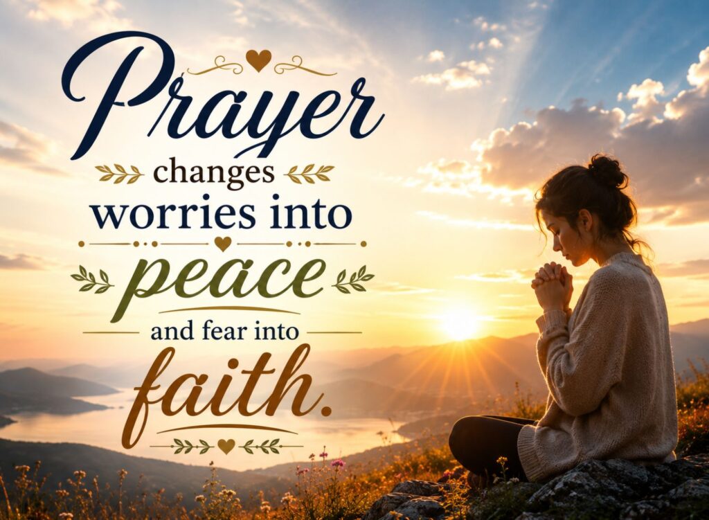 “Prayer changes worries into peace and fear into faith.